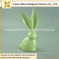 Artesanía artesanal Oídos grandes Diseño único Conejos de Pascua de cerámica
